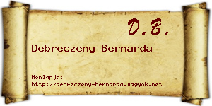 Debreczeny Bernarda névjegykártya