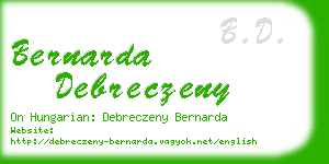 bernarda debreczeny business card